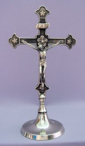 Standing Crucifix in Silver Plated Brass - 11.5“H [GSCH1149]