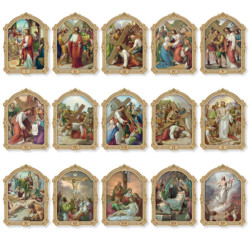 Stations of the Cross Set of 15 Wood Frames 3“ High [HFA4679]
