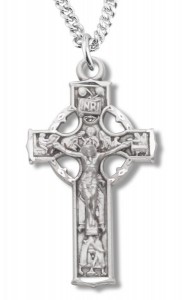 Sterling Silver Celtic Crucifix Pendant [HMCR1014]