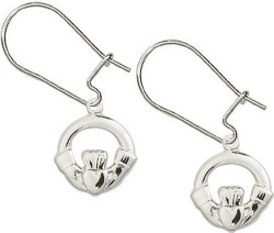 Sterling Silver Claddagh Dangle Earrings [BC0144]