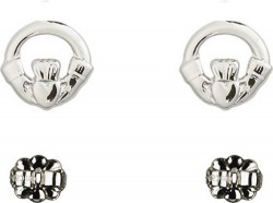 Sterling Silver Claddagh Post Earrings [BC0146]