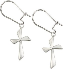 Sterling Silver Cross Dangle Earrings [BC0104]