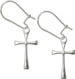 Sterling Silver Cross Dangle Earrings [BC0120]