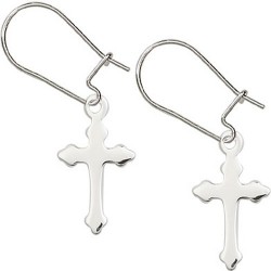 Sterling Silver Cross Dangle Earrings [BC0132]