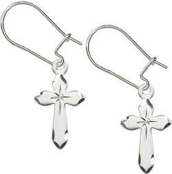 Sterling Silver Cross Dangle Earrings [BC0136]