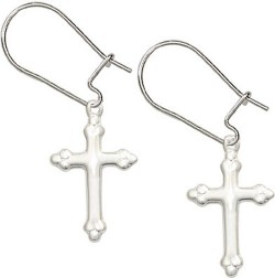 Sterling Silver Cross Dangle Earrings [BC0152]
