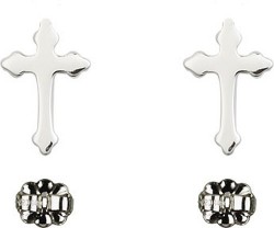 Sterling Silver Cross Post Earrings [BC0134]