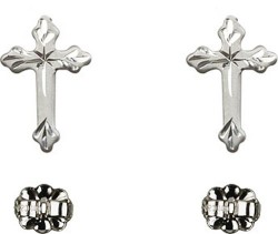 Sterling Silver Cross Post Earrings [BC0142]