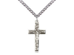 Sterling Silver Crucifix Pendant with Ornate Scrollwork [BM673]