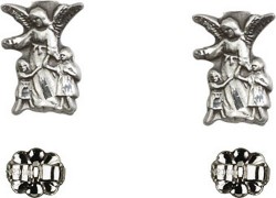 Sterling Silver Guardian Angel Post Earrings [BC0150]
