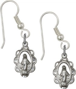 Sterling Silver Miraculous French Wire Earrings [BC0117]