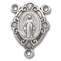 Sterling Silver Miraculous Rosary Centerpiece [RERC015]