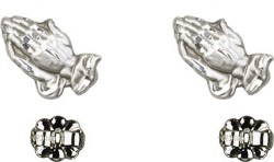 Sterling Silver Praying Hands Post Earrings [BC0110]