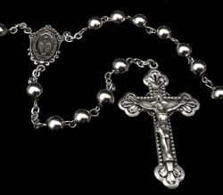Sterling Silver Rosary 7mm [HMBR020]
