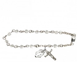 Sterling Silver Rosary Bracelet Crystal Beads [RB9574]