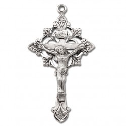 Ornate Sunburst Sterling Silver Rosary Crucifix [RECRX002]