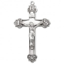 IHS Chi Rho Sterling Silver Rosary Crucifix [RECRX003]