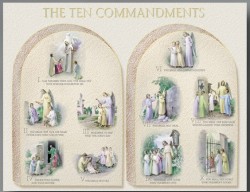 Ten Commandments Large Poster - 27“W x 19“H [HFA0380]