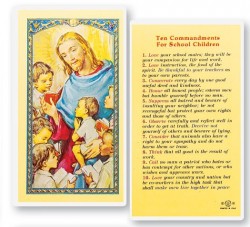 Ten Commandments School Kids Laminated Prayer Cards 25 Pack [HPR758]