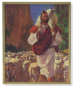 The Good Shepherd Gold Frame 13.5x16.5 Plaque [HFA4945]