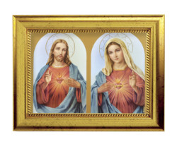 The Sacred Hearts 5x7 Print in Gold-Leaf Frame [HFA5190]