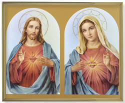 The Sacred Hearts Gold Trim Plaque - 2 Sizes [HFA0204]