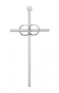 Wedding Cross - 8 inch Silver Plated [CR4058]
