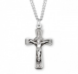 Wheat and Lily Men's Crucifix Necklace [HMM3339]
