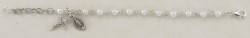 White Pearl &amp; Sterling Silver Communion Rosary Bracelet [REBR002]