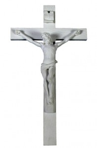 White Resin Wall Crucifix - 10 Inches [GSCH1091]