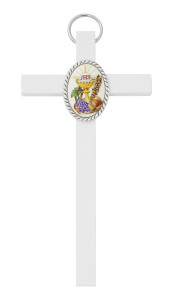White Wood Communion Cross 6 inches [MVC7564]