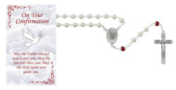 Womens Confirmation Rosary with Prayer Card Set [MVR0647]