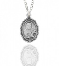 Women's Dainty Sterling Silver Saint Th&eacute;r&egrave;se Pendant [REM2058]