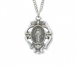 Women's Dove and Angel Miraculous Sterling Silver Medal [CM0402]