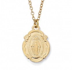 Women's Gold Over Sterling Silver Miraculous Medal [CM2055]