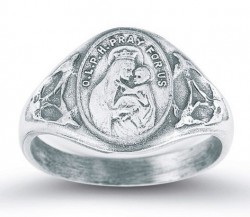 Women's Our Lady of Mt. Carmel Ring Sterling Silver [HMR012]