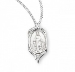 Women's Pointed Tip Cubic Zirconia Miraculous Medal [HMM3263]