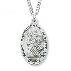 Women's St. Christopher Medal Sterling Silver [MVM1006]