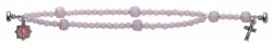 Youth Rosary Bracelet with Pink Beads 6.5 Inches [MV1026]