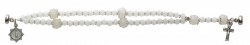 Youth Rosary Bracelet with White Beads 6.5 Inches [MV1027]