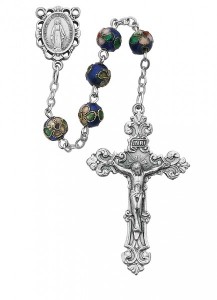 Blue Cloisonne Bead Rosary [MVRB1065]