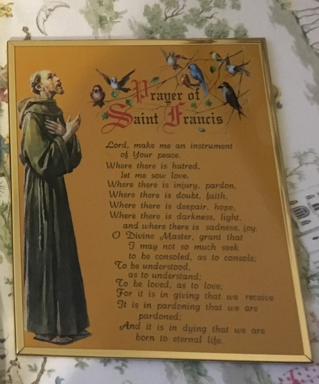 Prayer of St. Francis Gold Framed Print