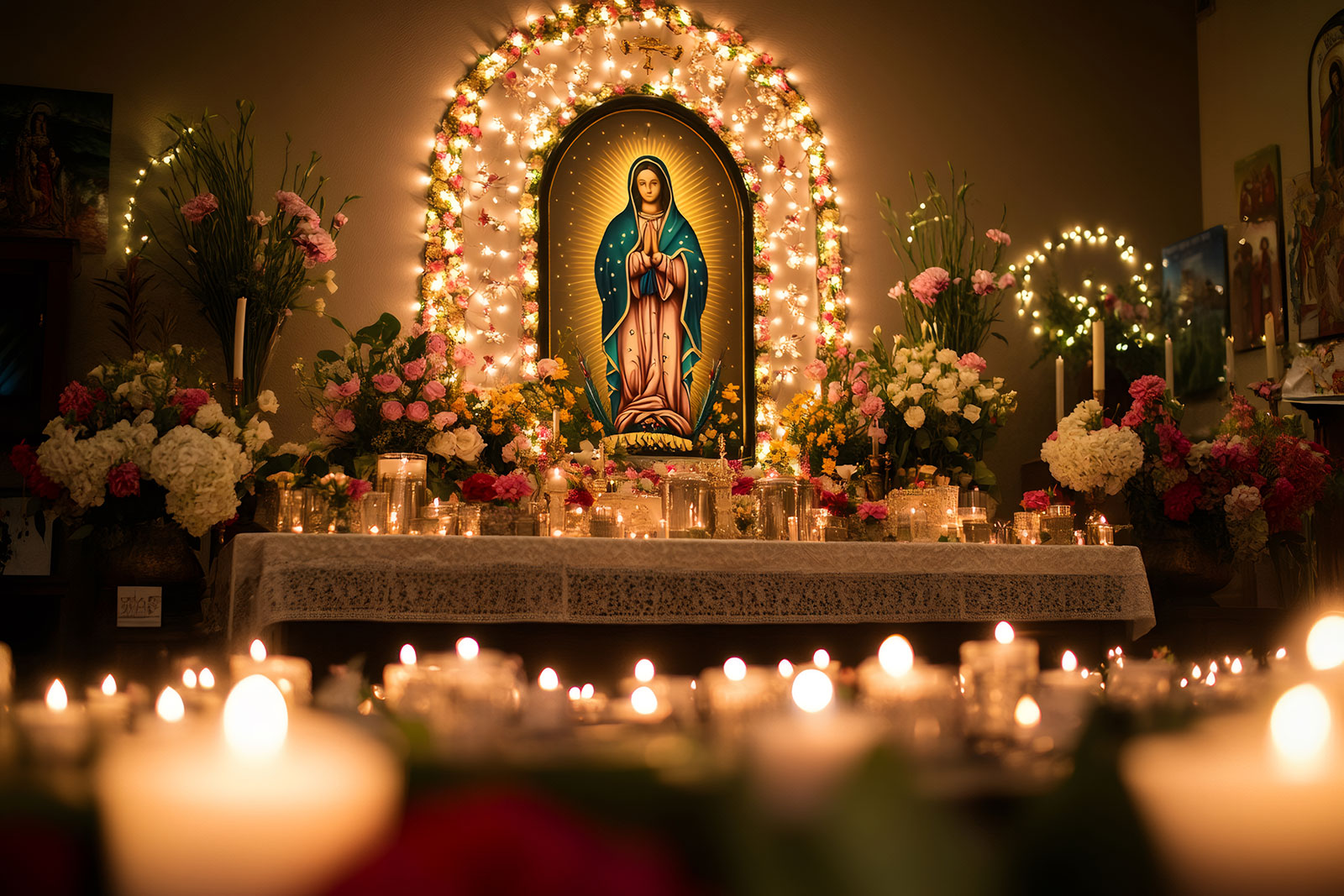 Virgin Mary Roses Altar