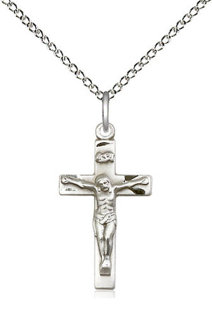 Dainty Crucifix Pendant Etched Accents for Women