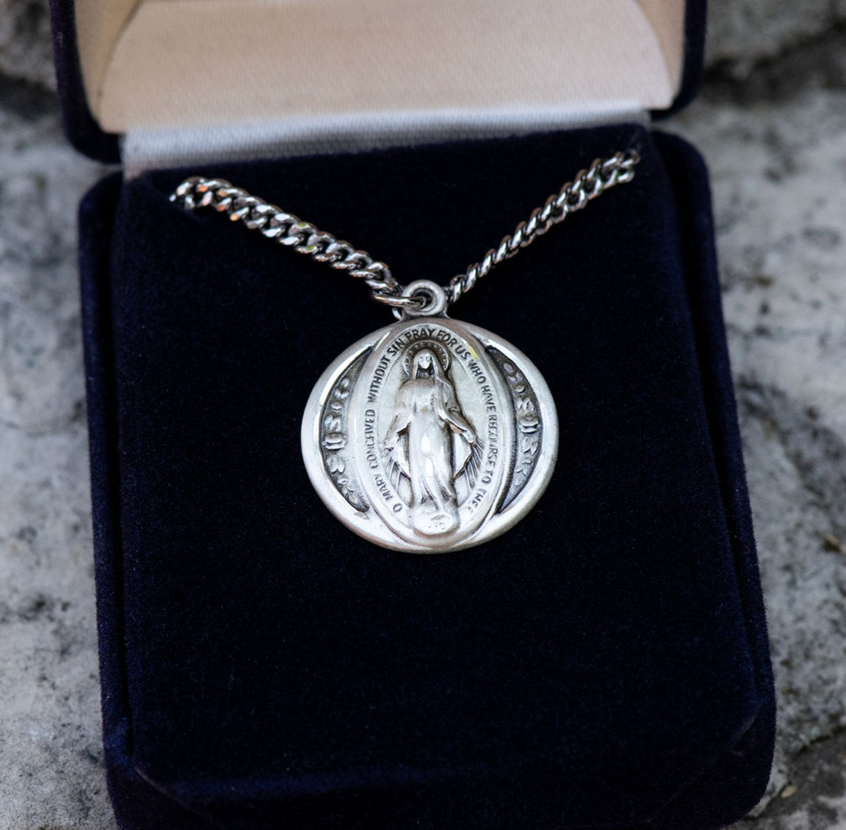 Miraculous Medal Round Pendant