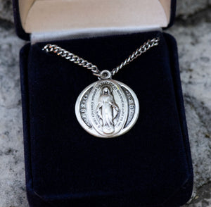 Miraculous Medal Round Pendant