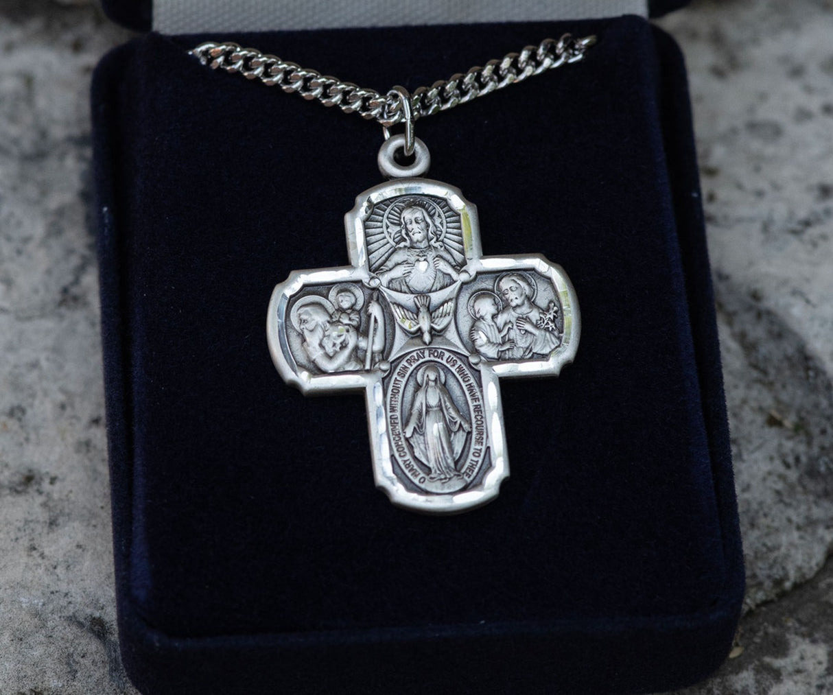 Men’s Large Classic Five-Way Medal – Sterling Silver, Gold-Filled, or 14K Solid Gold | 1 3/4″