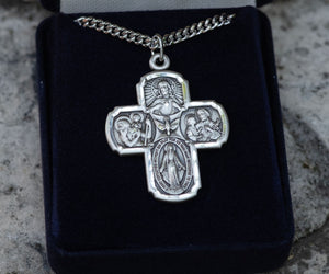 Men’s Large Classic Five-Way Medal – Sterling Silver, Gold-Filled, or 14K Solid Gold | 1 3/4″