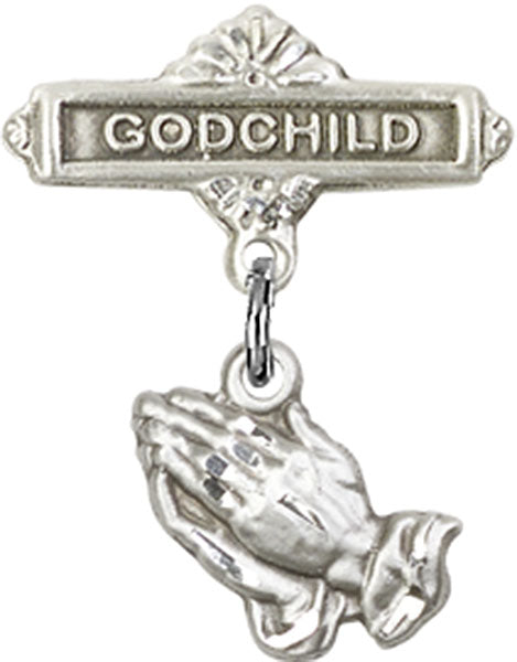 Praying Hands Charm and Godchild Badge Pin