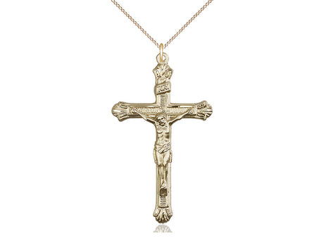 Men's Slim Textured Crucifix Necklace
